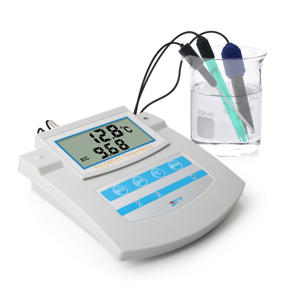 Analyseur de qualité de l'eau multi-paramètres 6-en-1 de table PHS-26C (pH/EC/TDS/CF/ORP/température)