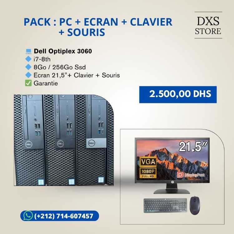 Pack Dell Optiplex 3060 Sff - i7/8th - 8/256 Nvme