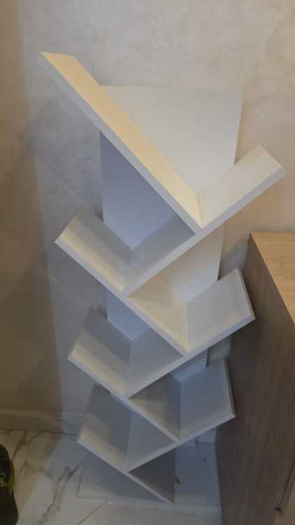 Bibliothèque design KITEA Étagère zigzag blanche