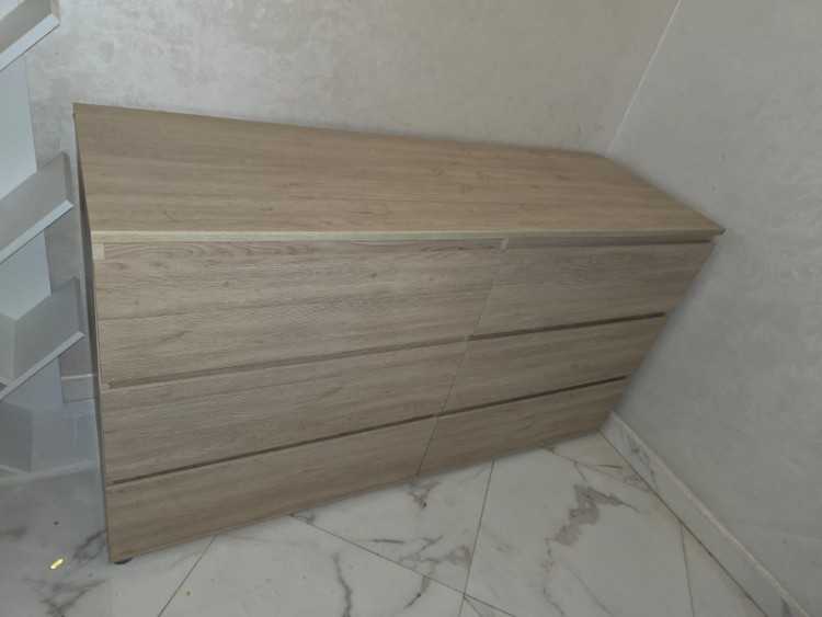 Commode KITEA 6 tiroirs finition chêne clair